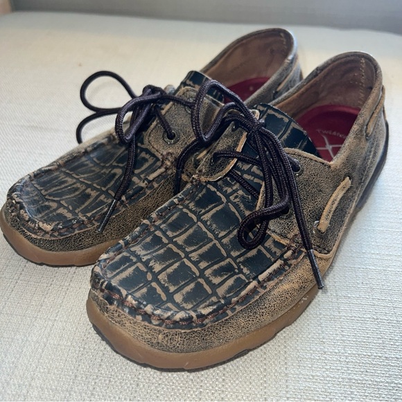 Twisted X Loafers Womens Leather Lace Up Antibacterial Washable Driving 5.5M - Picture 2 of 11